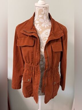 Banana Republic Women’s Petite Utility Jacket, Burnt Orange, Side Medium P